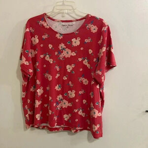 Rebecca Malone hot pink floral tee size 2X